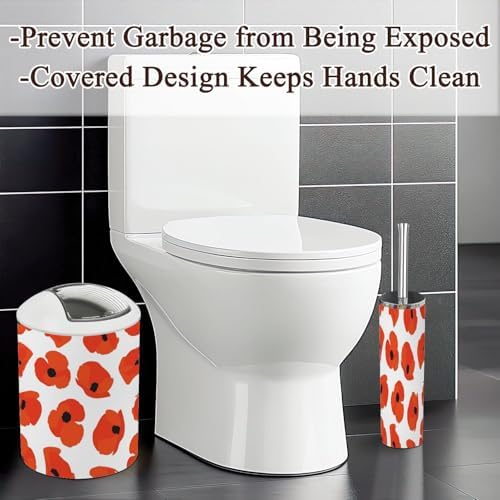 6 Piece Boho Bathroom Accessories Set with Flower Print