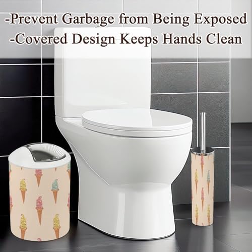 6 Pcs Cute Bathroom Accessories Set with Toothbrush Holder and Trash Can