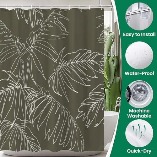 4 Piece Shower Curtain Set with Rugs and Mats 1