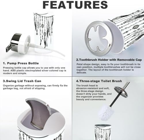 Tribal Theme Bathroom Accessories Set 6 Pcs 1