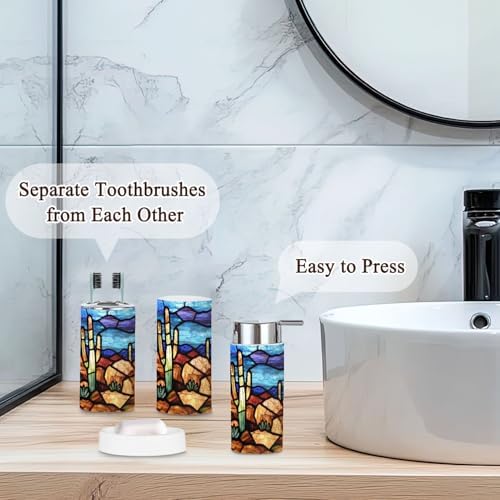 6 Piece Desert Stained Glass Bathroom Set