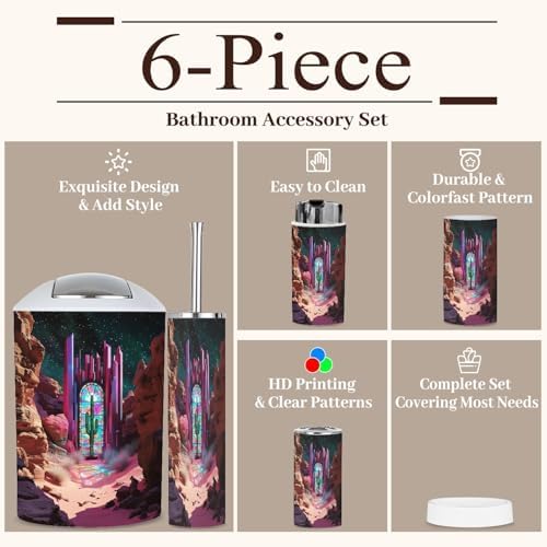 6-Piece Pastel Southwest Desert Boho Bathroom Set