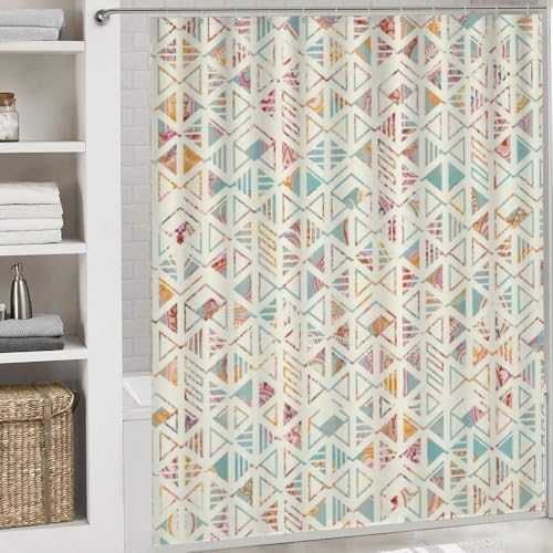 Kuizee 4-Piece Shower Curtain Set with Non-Slip Rugs 72x72 Inch