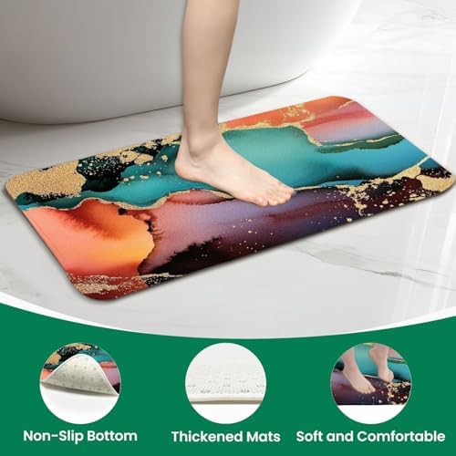 4 Pieces Shower Curtain Set with Rugs and Mat