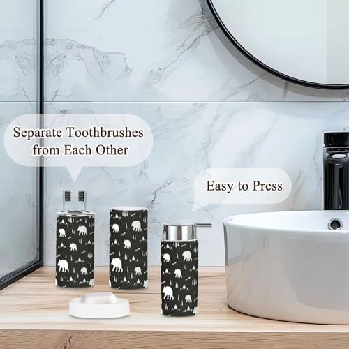 Stylish Cartoon Bathroom Accessories 6 Pcs Set