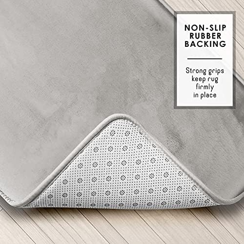 Clara Clark Velvet Bath Mat - Non-Slip Ultra Soft 17 x 24 Inches