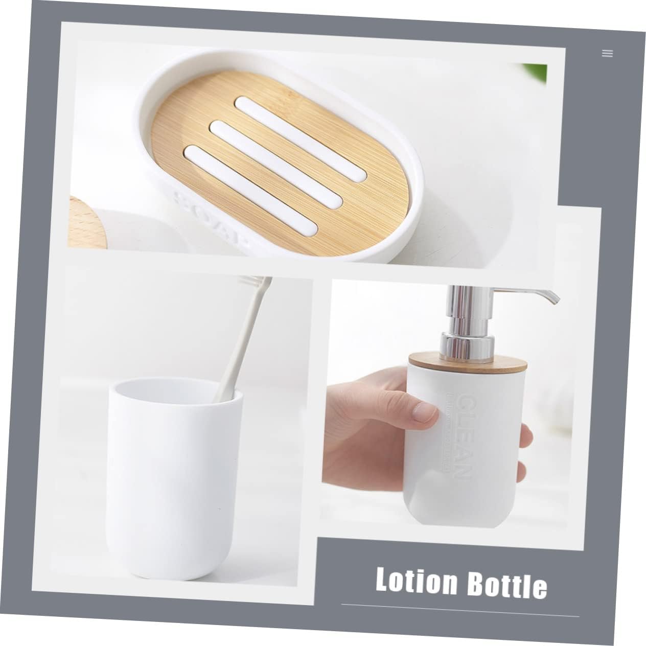 UTHCLO 4-Piece Bathroom Soap Dispenser Set with Toothbrush Holder