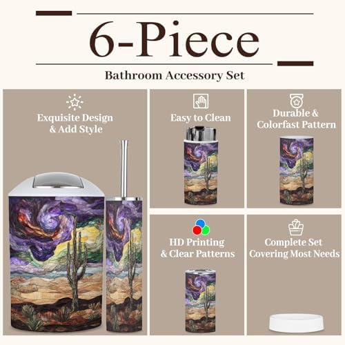 6 Piece Stormy Sky Cactus Bathroom Set
