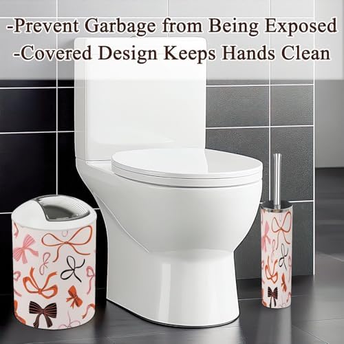 6 Piece Boho Bathroom Accessories Set with Red Bow Knots 1