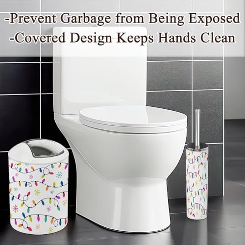 6 Piece Bathroom Accessories Set with Christmas Light Snowflakes Design