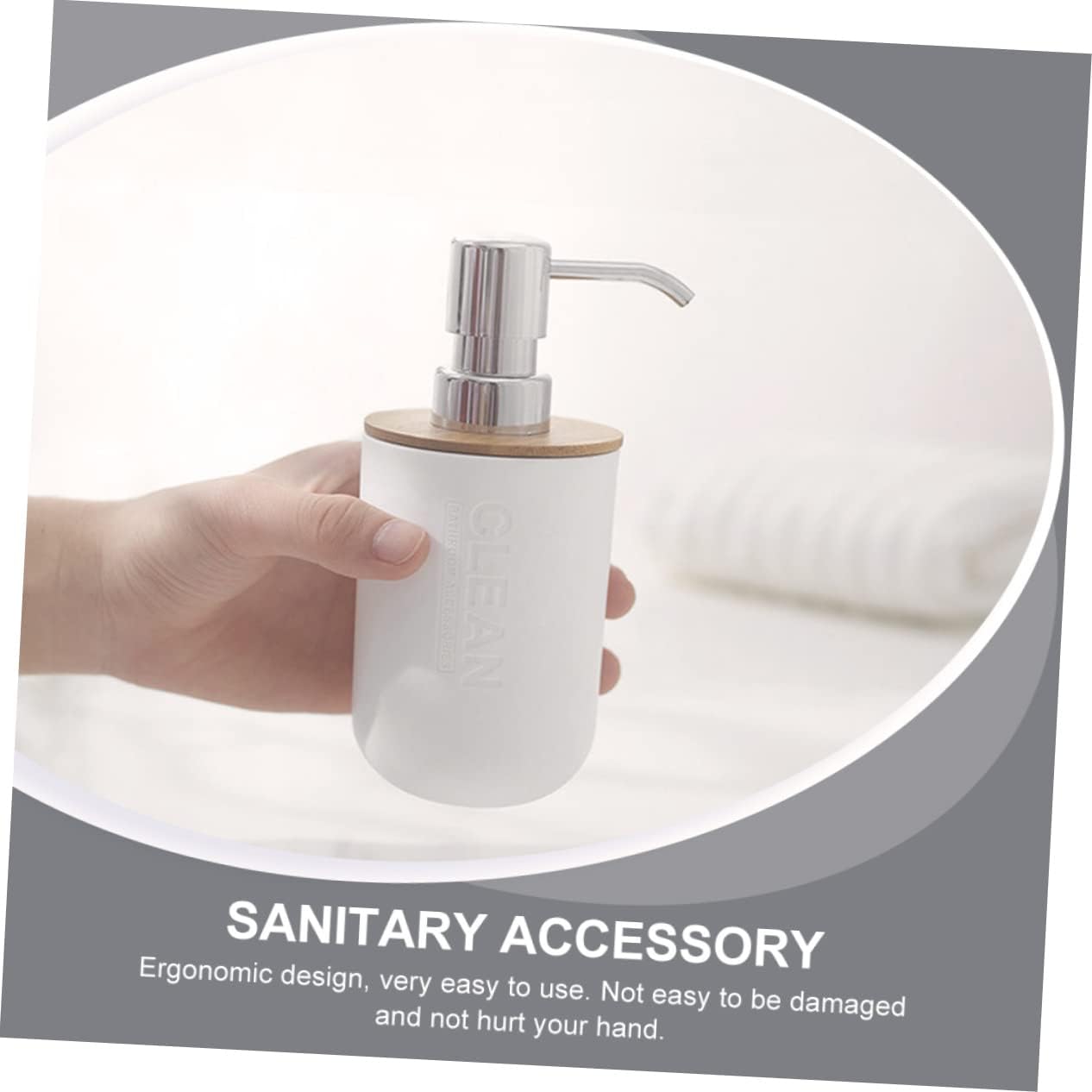 LABRIMP 4-Piece Bathroom Set with White Lotion Bottle