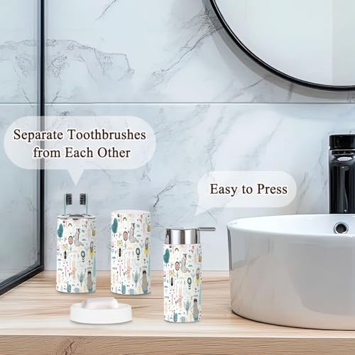 JBNJANKDAV 6 Pcs Bathroom Accessories Set with Decor