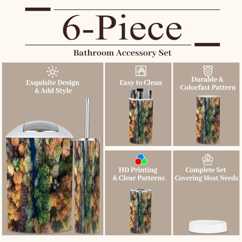 6 Piece Autumn Woodland Bathroom Accessories Set