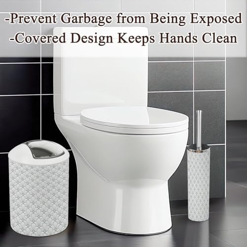 Bathroom Accessories Set 6 Pcs Chrysanthemum Art Deco Style