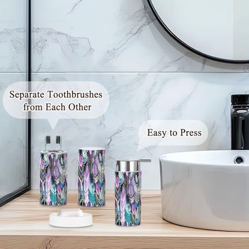 6 Pcs Modern Bathroom Accessories Set with Decorative Elements