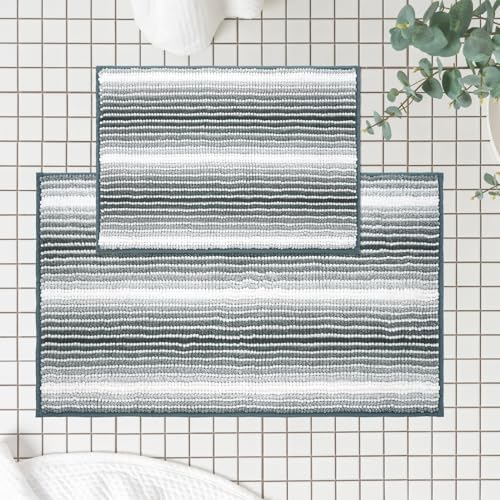 FRESHMINT Ombre Chenille Bath Rug Set 2 Piece 1