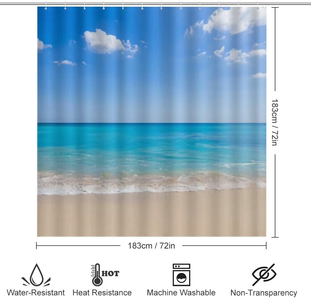Kuizee 4 Piece Shower Curtain Set with Rugs 72x72 Inch 1