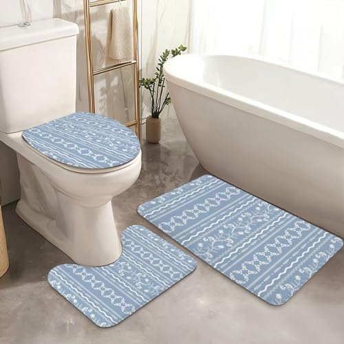 4 Pieces Shower Curtain Set with Rugs