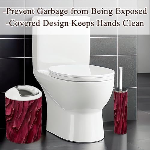 6 Piece Red Burgundy Bathroom Accessories Set
