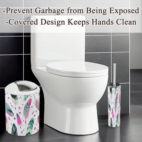 6 Piece Ethnic Bathroom Accessories Set with Feathers Design