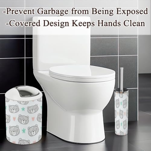 Cartoon Teddy Bears Bathroom Accessories Set 6 Pcs