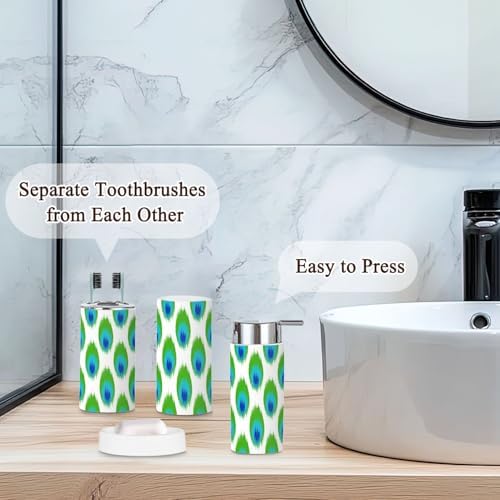 Feather White Bathroom Accessories Set 6 Pcs