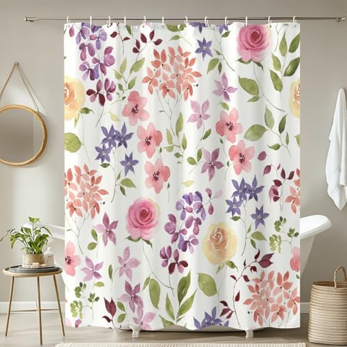 4-Piece Shower Curtain Set with Rugs and Mats