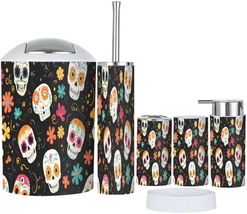 Boho Modern Bathroom Accessory Set 6 Piece