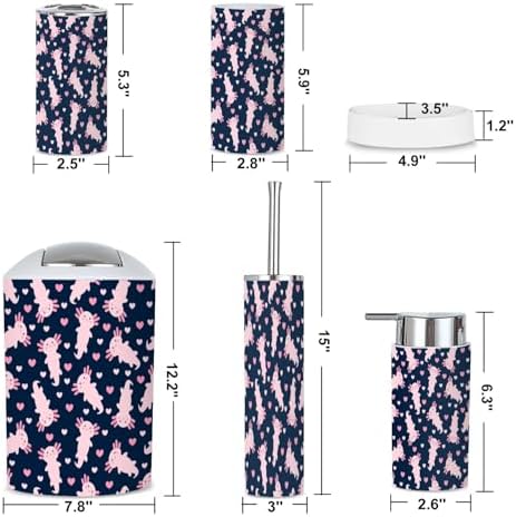6 Piece Axolotl Bathroom Accessories Set 1