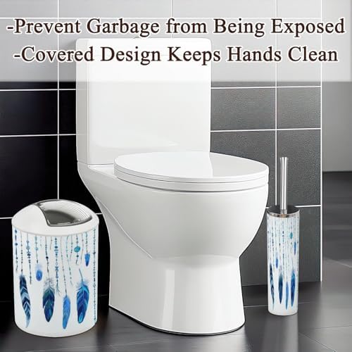 Bathroom Accessories Set 6 Pcs Ethnic Feathers Decor