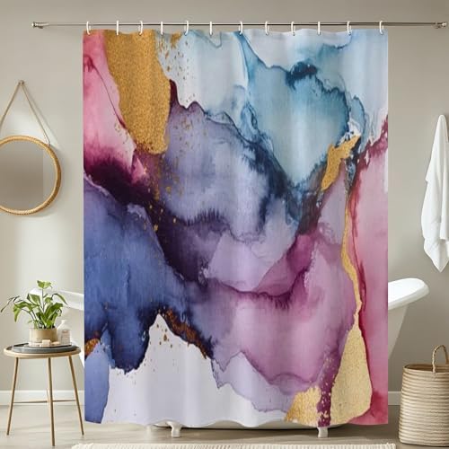 4 Pieces Shower Curtain Set with Mats and Non-Slip Design