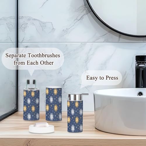 Bathroom Accessories Set 6 Pcs Moon Sun Stars
