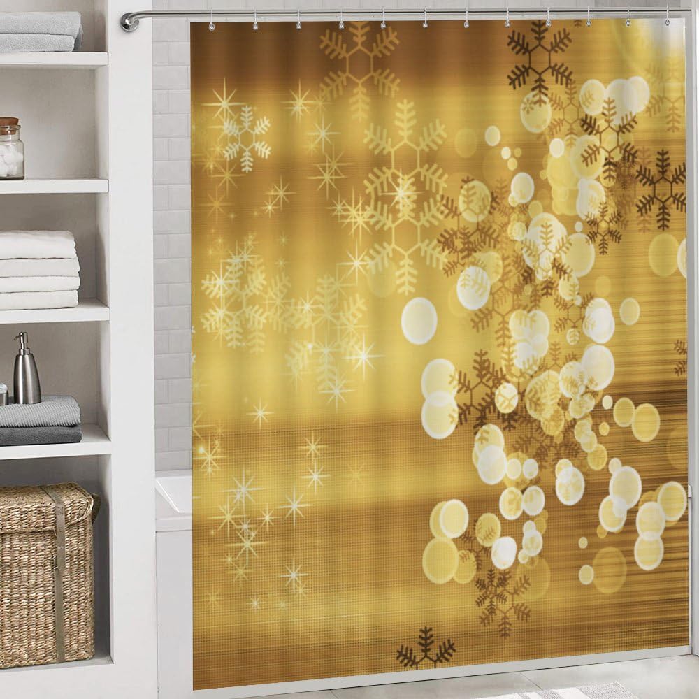 Kuizee 4 Piece Shower Curtain Set with Rugs and 12 Hooks