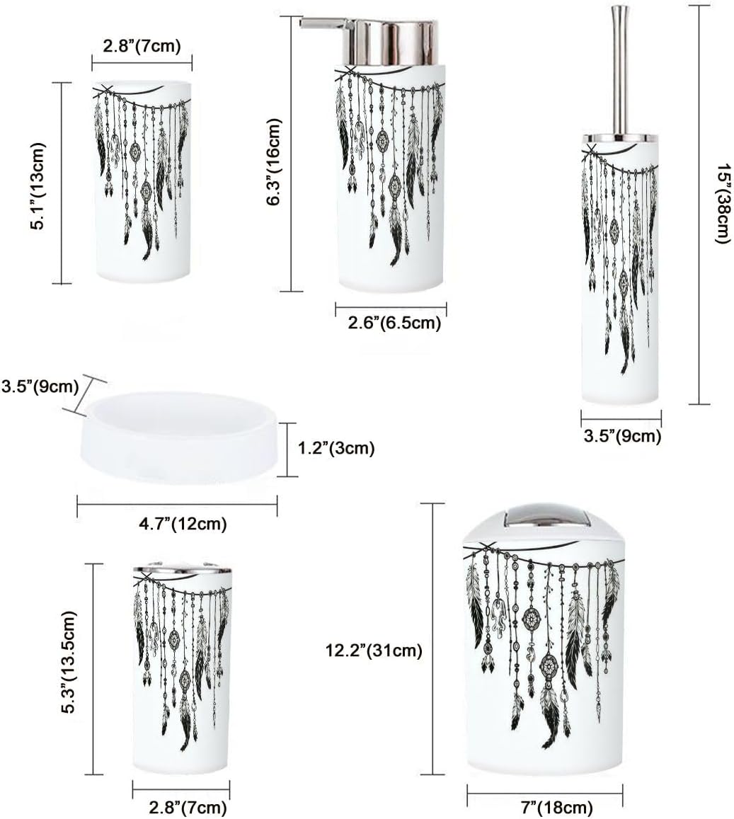 Tribal Theme Bathroom Accessories Set 6 Pcs 1