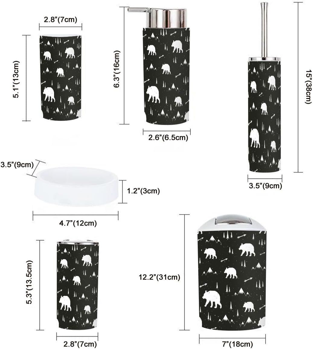 Stylish Cartoon Bathroom Accessories 6 Pcs Set