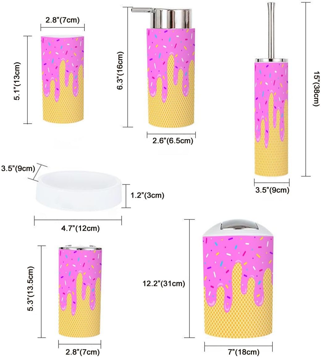 Bathroom Accessories Set 6 Pcs Waffle Cone Design
