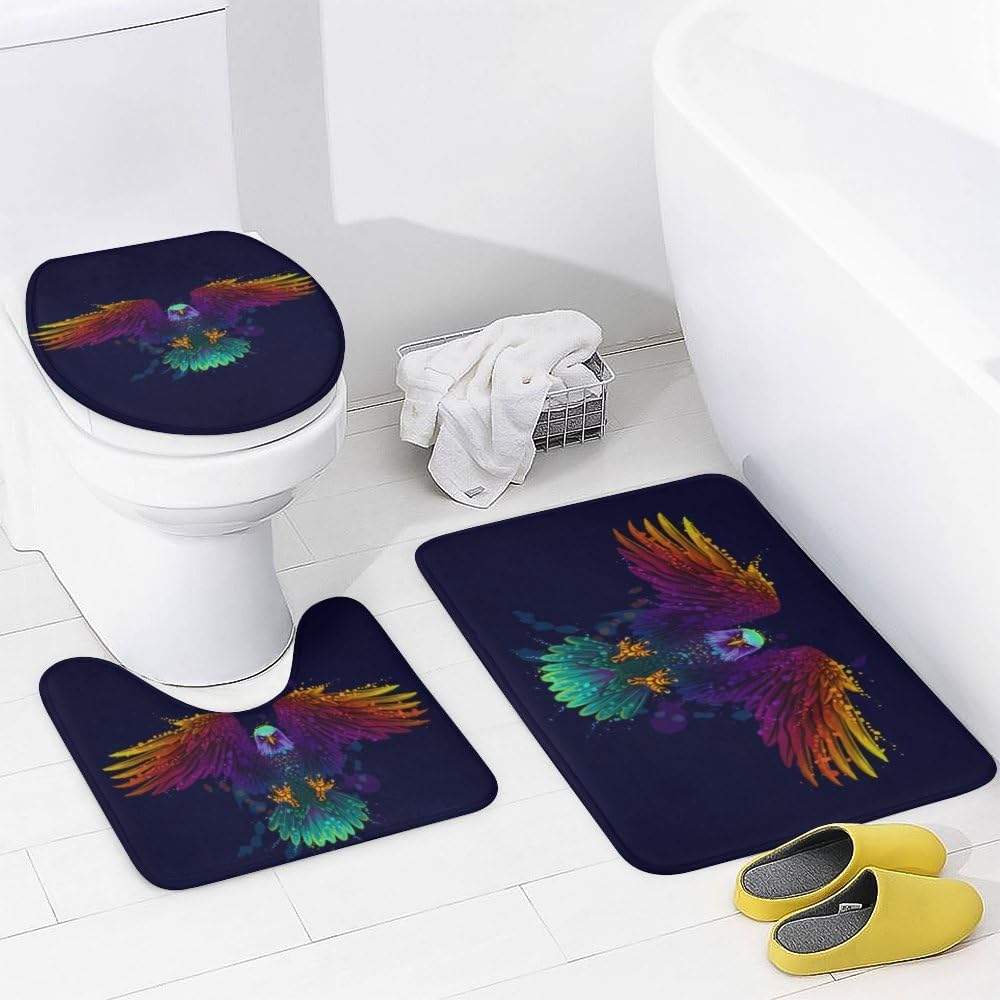 Kuizee 4 Piece Shower Curtain Set with Rugs 72x72 Inch