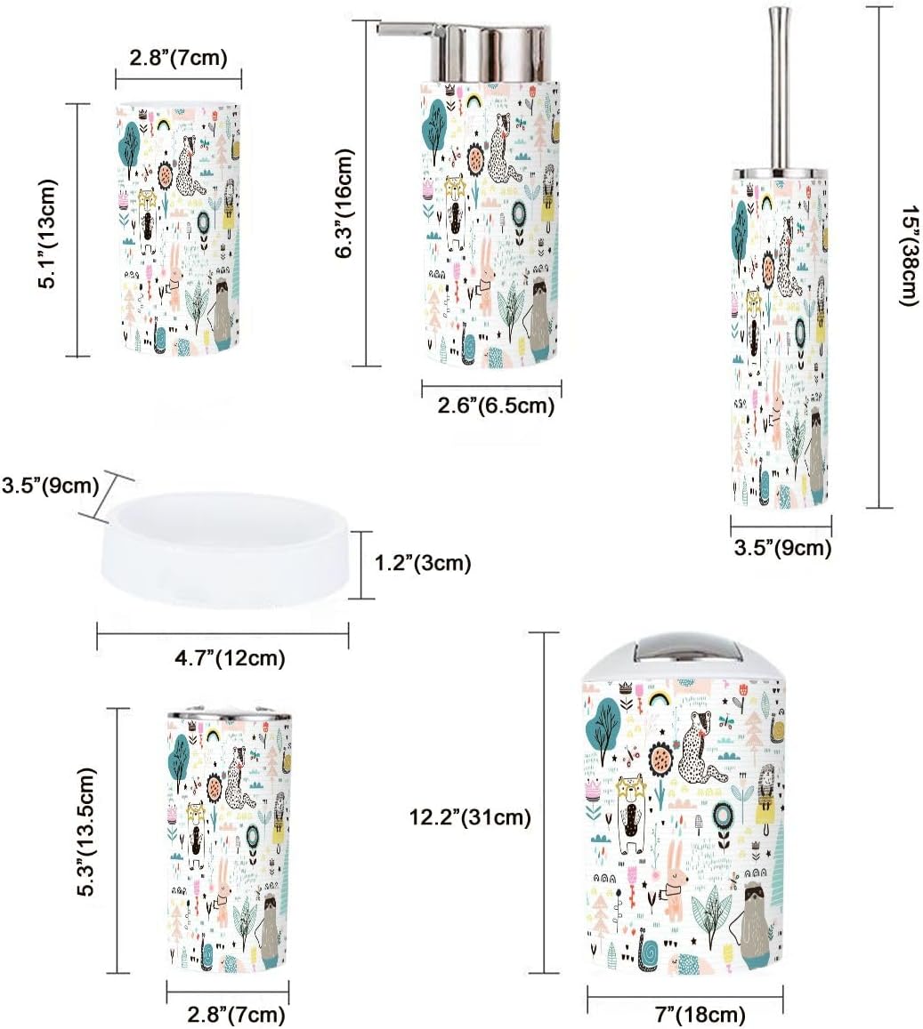 JBNJANKDAV 6 Pcs Bathroom Accessories Set with Decor