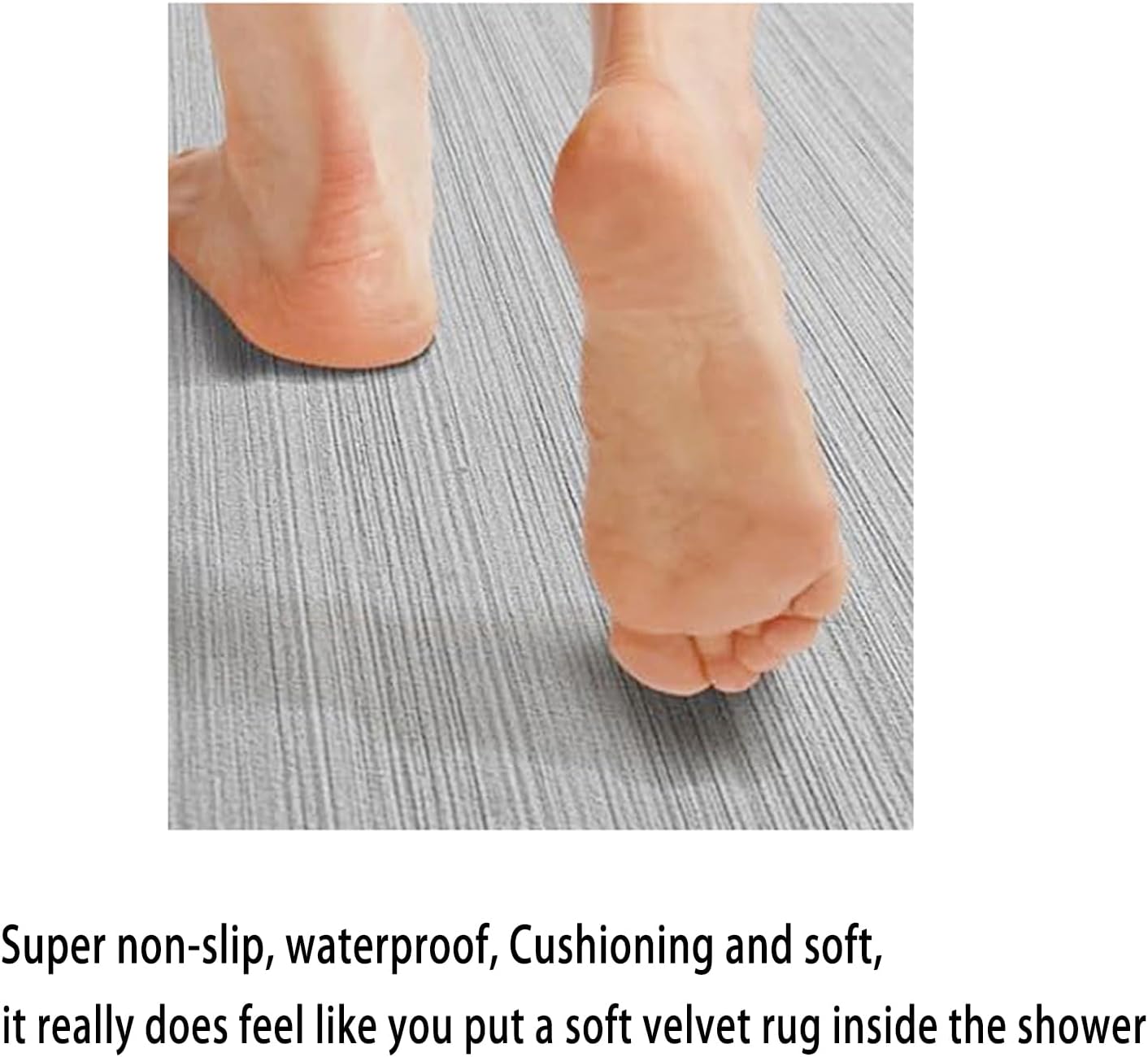 BETOVV Cushioned Shower Mat - Non-Slip Textured Extra Large