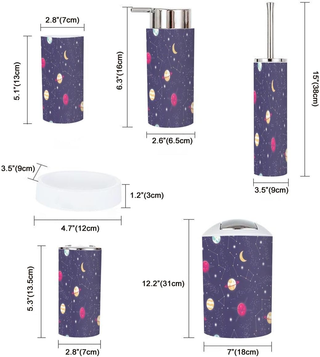 Bathroom Accessories Set 6 Pcs Cosmos Decor