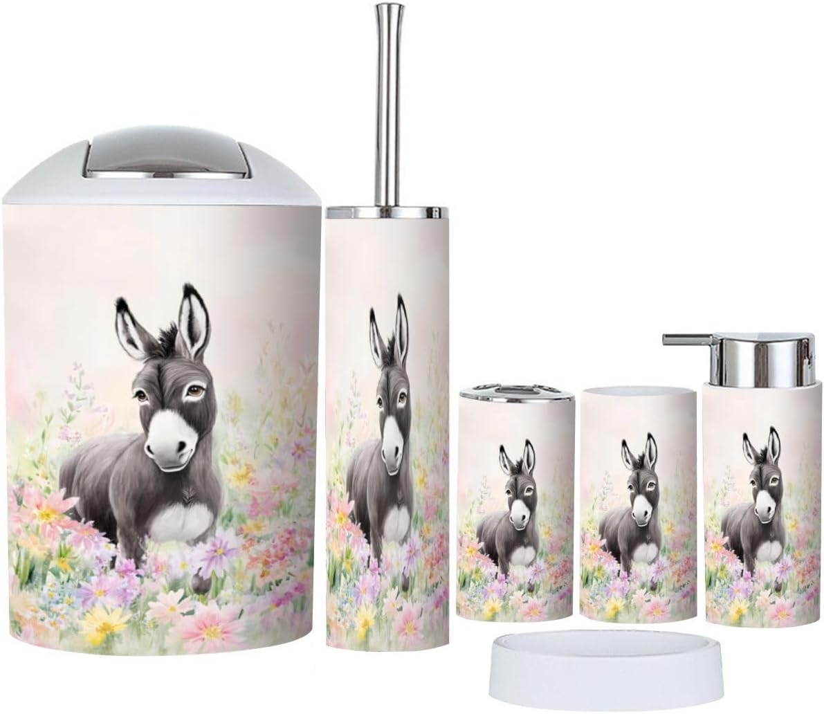 Boho Bathroom Accessory Set 6 Piece 1