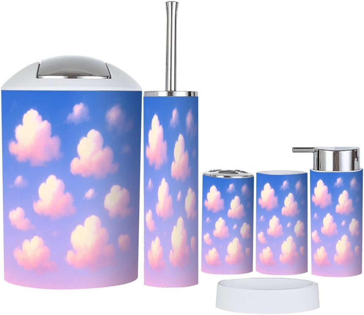TRANQDEHOM 6 Piece Boho Bathroom Accessory Set