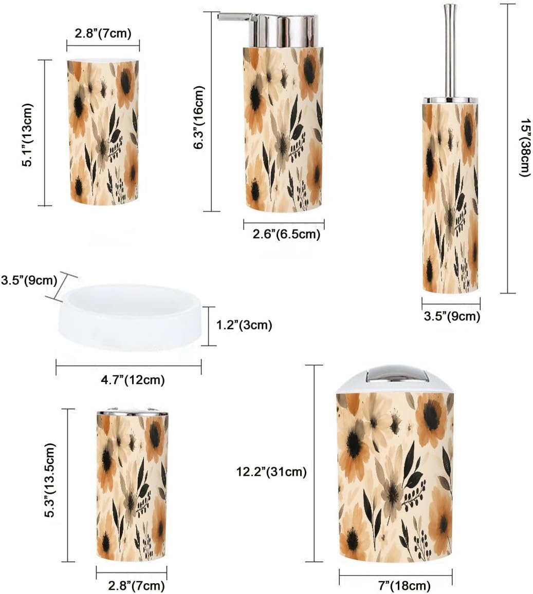 Boho Ikat Bathroom Accessory Set 6 Piece