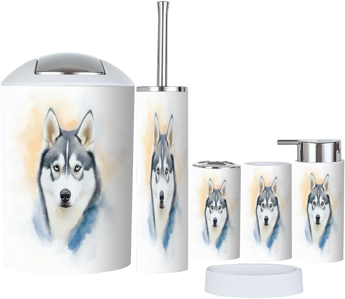 Boho Bathroom Accessory Set 6 Piece Modern