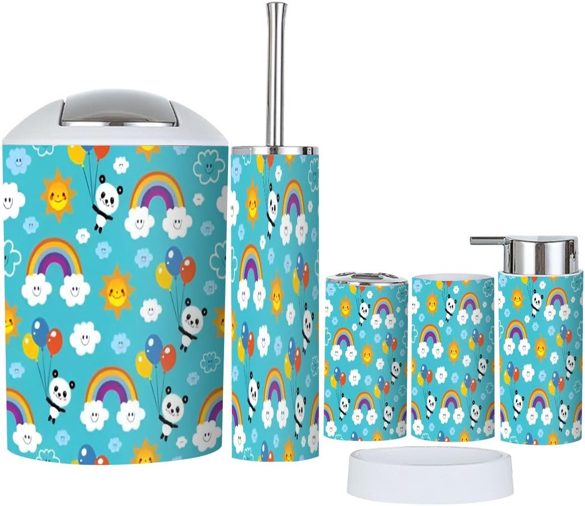 Panda Bear Bathroom Accessories Set 6 Pcs