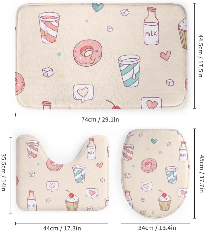 Kuizee 4 Piece Shower Curtain Set with Rugs and Hooks 1