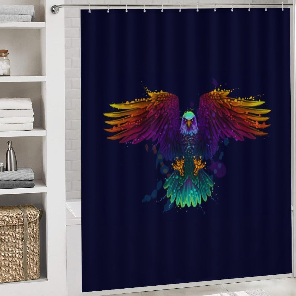 Kuizee 4 Piece Shower Curtain Set with Rugs 72x72 Inch