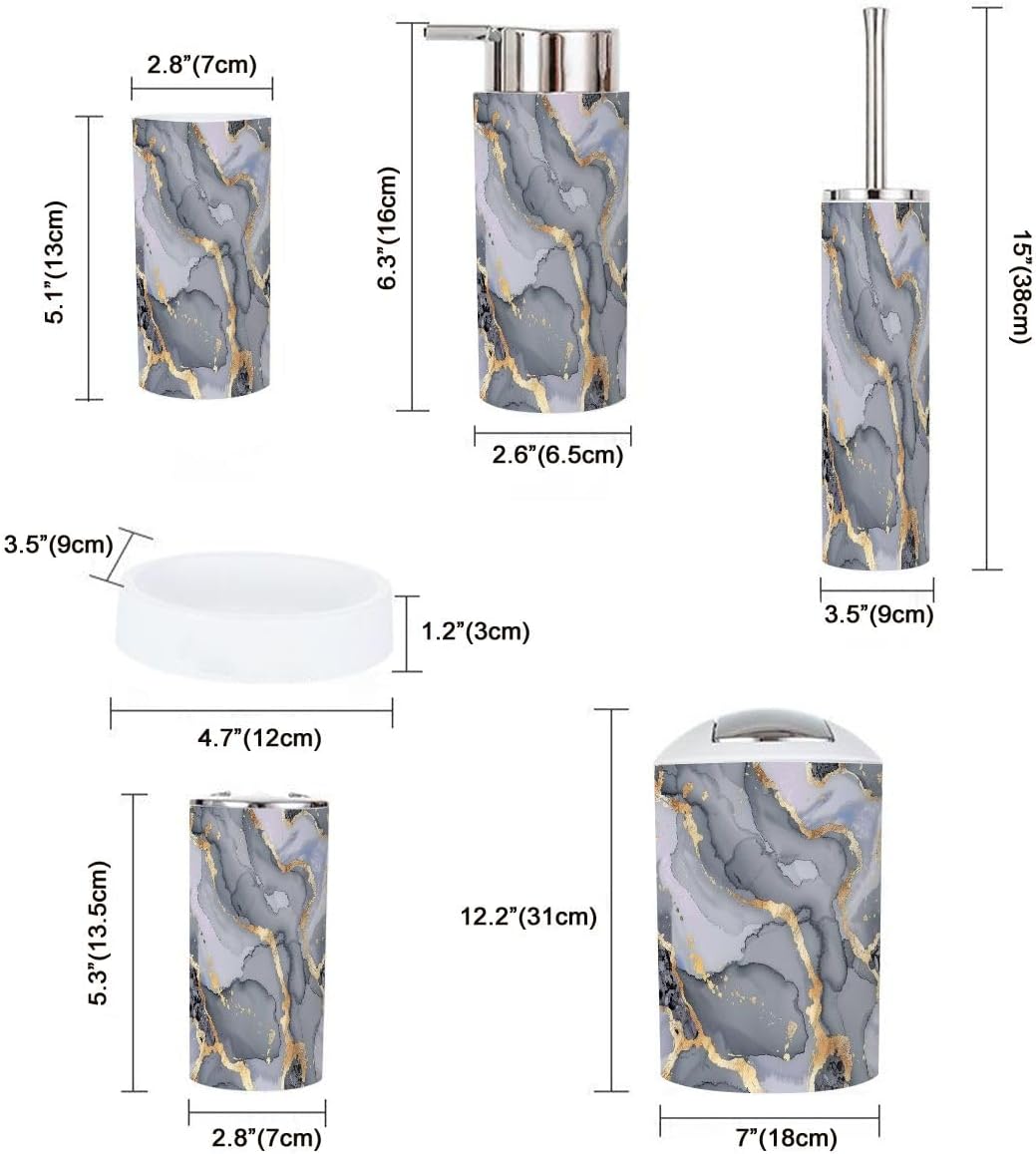 Boho Gold Bathroom Accessories Set 6 Piece 1