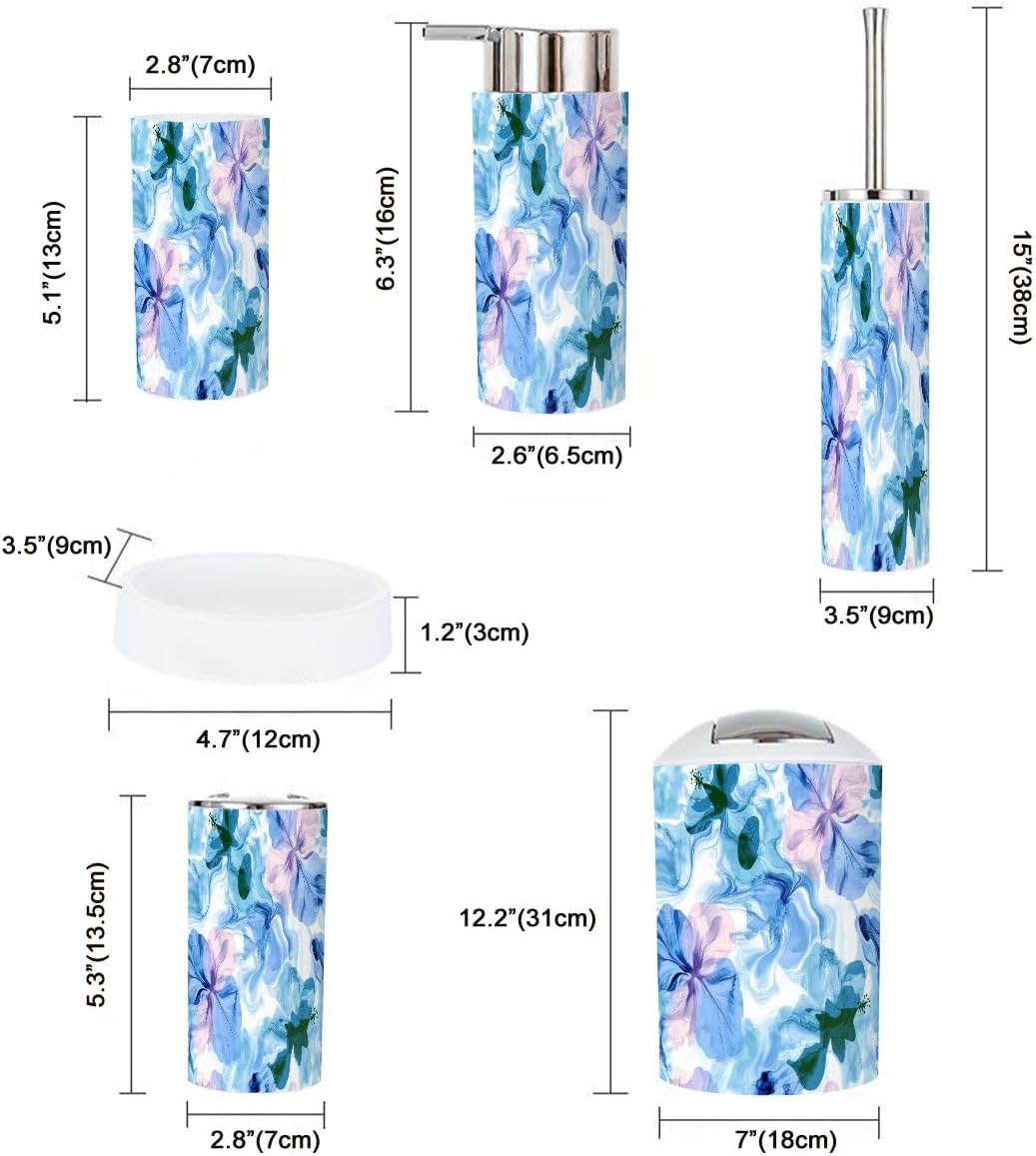Boho Abstract Bathroom Accessory Set 6 Piece 1