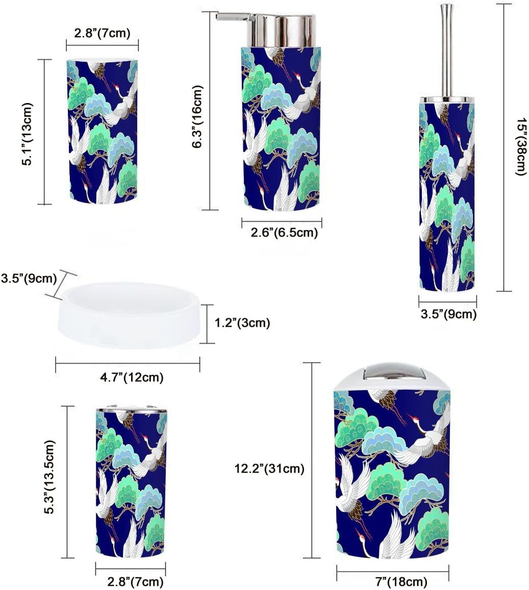 Bathroom Accessories Set 6 Pcs Durable Modern Decor